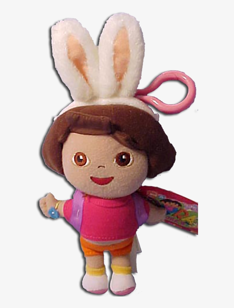 Easter Dora The Explorer With Bunny Ears Plush Clip - Stuffed Toy, transparent png