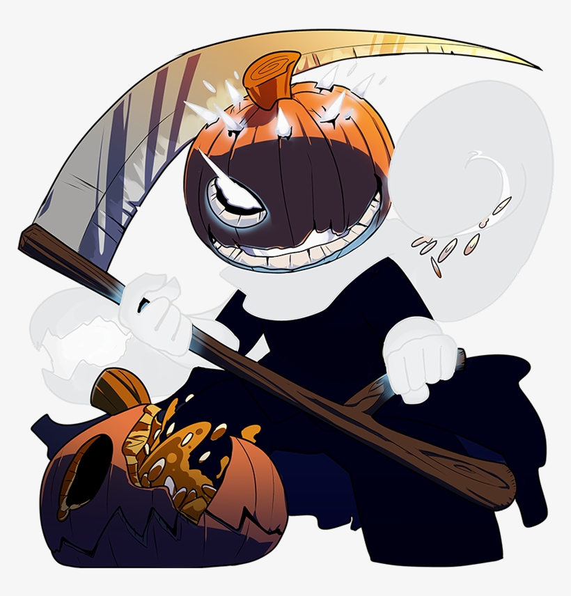 Pumpkin Reaper, Strawberry Monk Png Black And White - Pumpkin, transparent png
