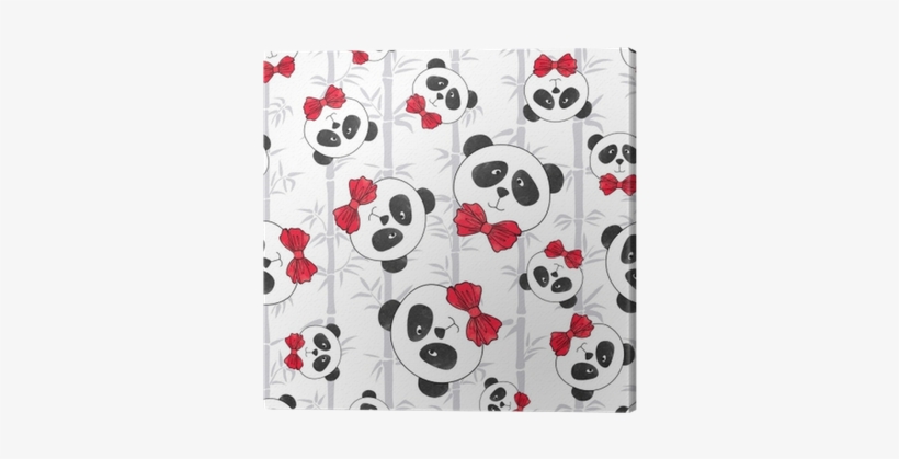 Seamless Pattern With Panda And Bamboo - Panda Cuteness Cartoon Pink, transparent png