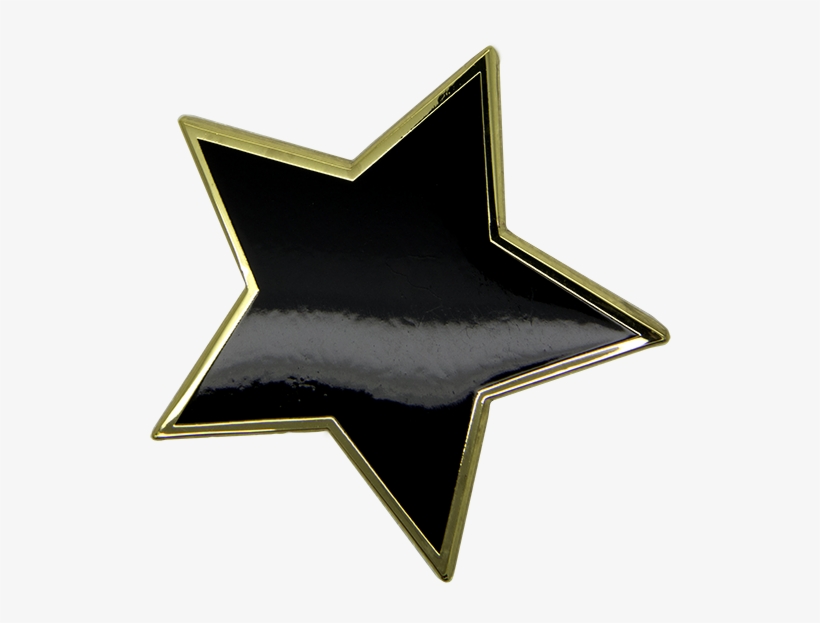 Big Black/gold Star Pin - Black And Gold Star Png, transparent png