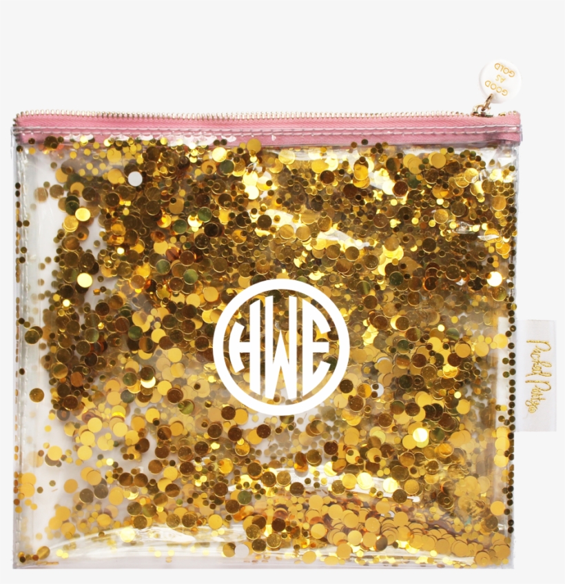 Gold Glitter Pouch - Packed Party Gold Confetti Flat Zip, transparent png
