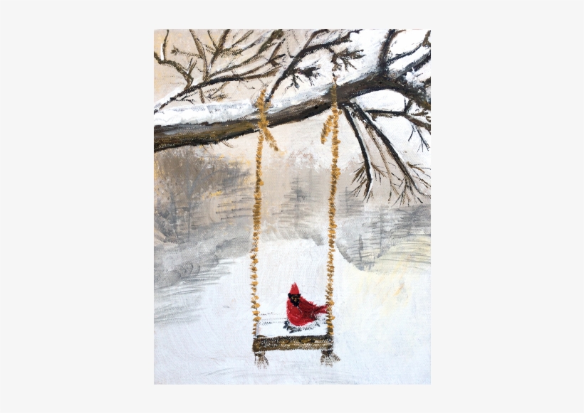 A Cardinal On A Swing - Picture Frame, transparent png