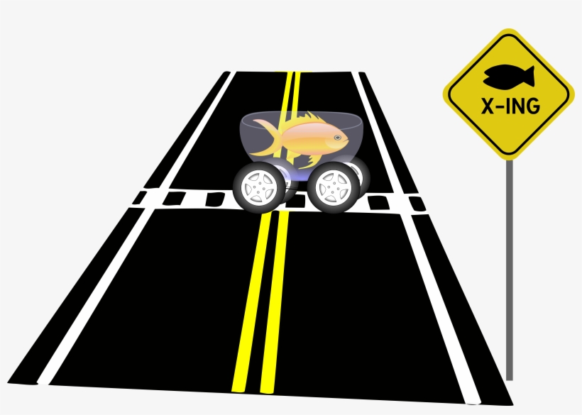Fish Crossing Png Transparent Library - Crossing A Road Clipart, transparent png