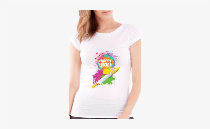 Holi Pichkari Girls White T-shirt - T Shirt For Girls, transparent png