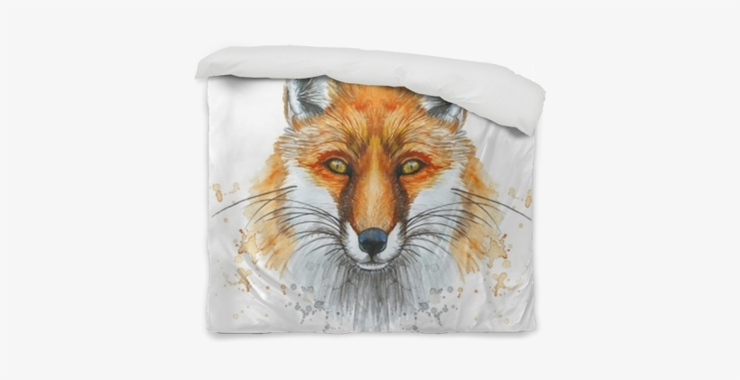 Painted With A Watercolor Drawing Of A Red Fox, The - Raposa Desenho, transparent png