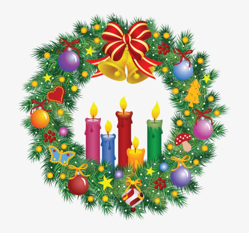 Christmas Wreath Clipart Mis Laminas Para Decoupage - Christmas Wreath Clipart, transparent png