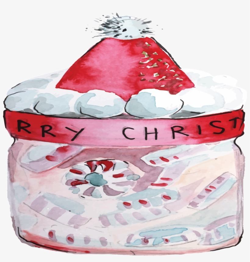 Hand Drawn Christmas Candy Jar Transparent Cartoon - Cartoon, transparent png