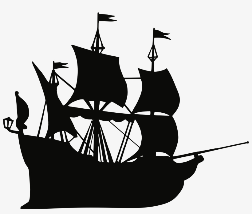 Clipart Galleon Ship Silhouette Throughout - Ship Silhouette Png, transparent png