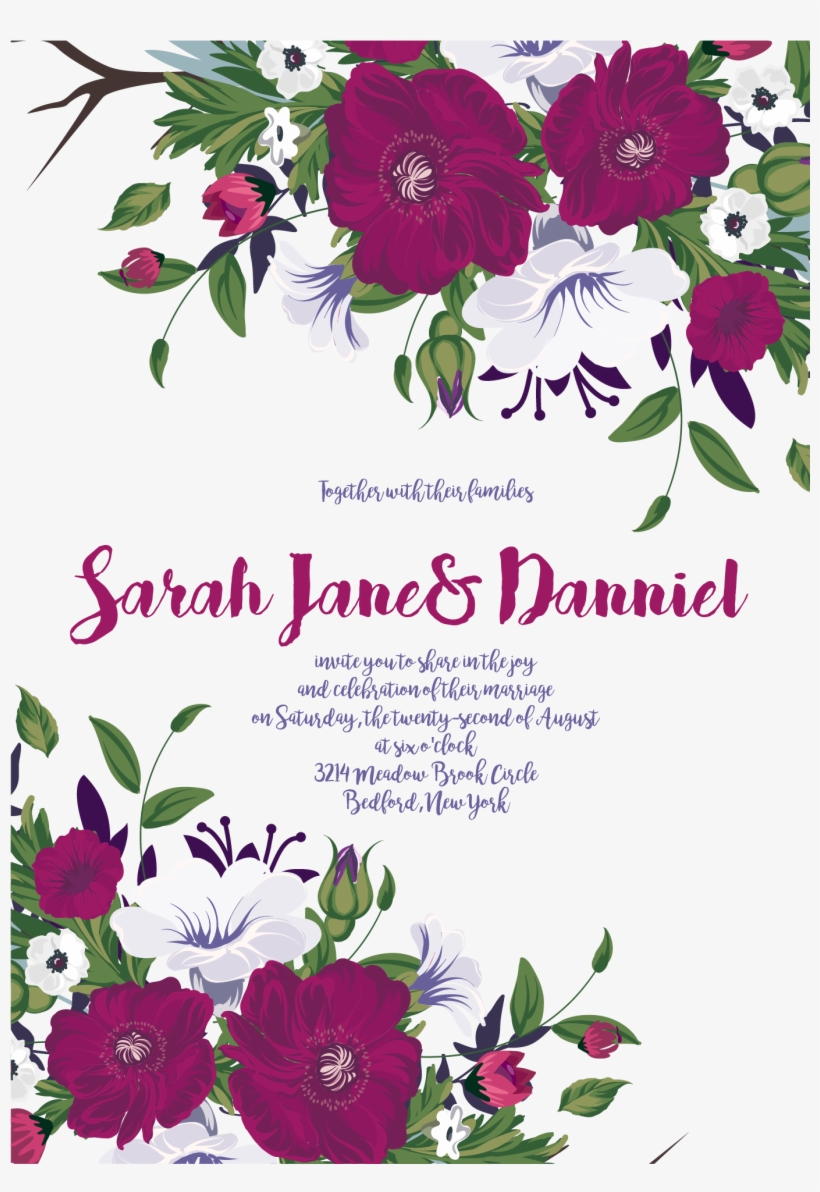Wedding Invitation Paper - Painel De Flores Png, transparent png