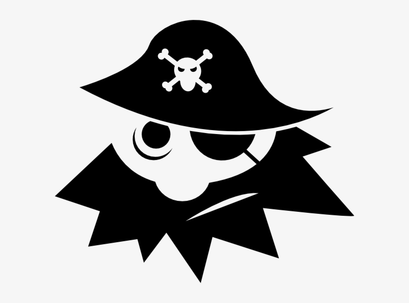 Free Vector Pirate With Eye Cover Clip Art - Pirate Black And White, transparent png