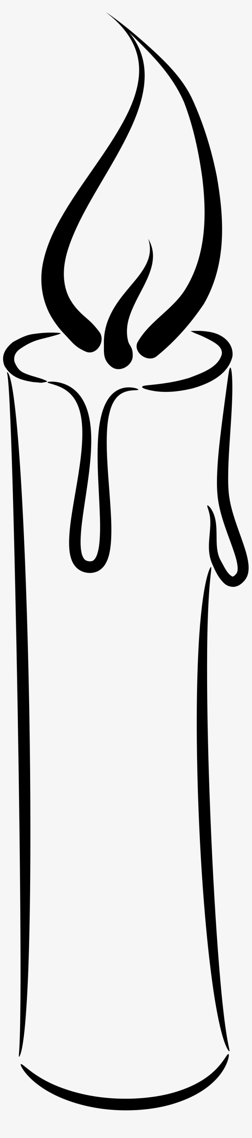 Open - Line Art Candle Black And White Clipart, transparent png