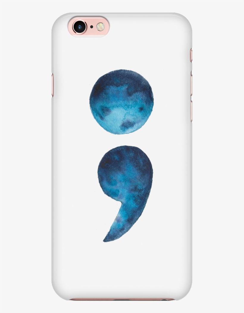 Watercolor Semicolon Phone Case - Watercolor Painting, transparent png