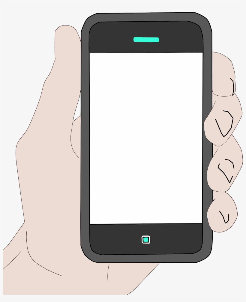 Cell Phone Clipart Png Png Free Download - Hand Holding Phone Clipart, transparent png