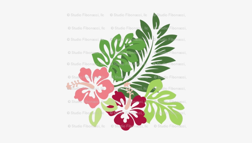 Hibiscus - Hawaiian Leaves Clip Art, transparent png