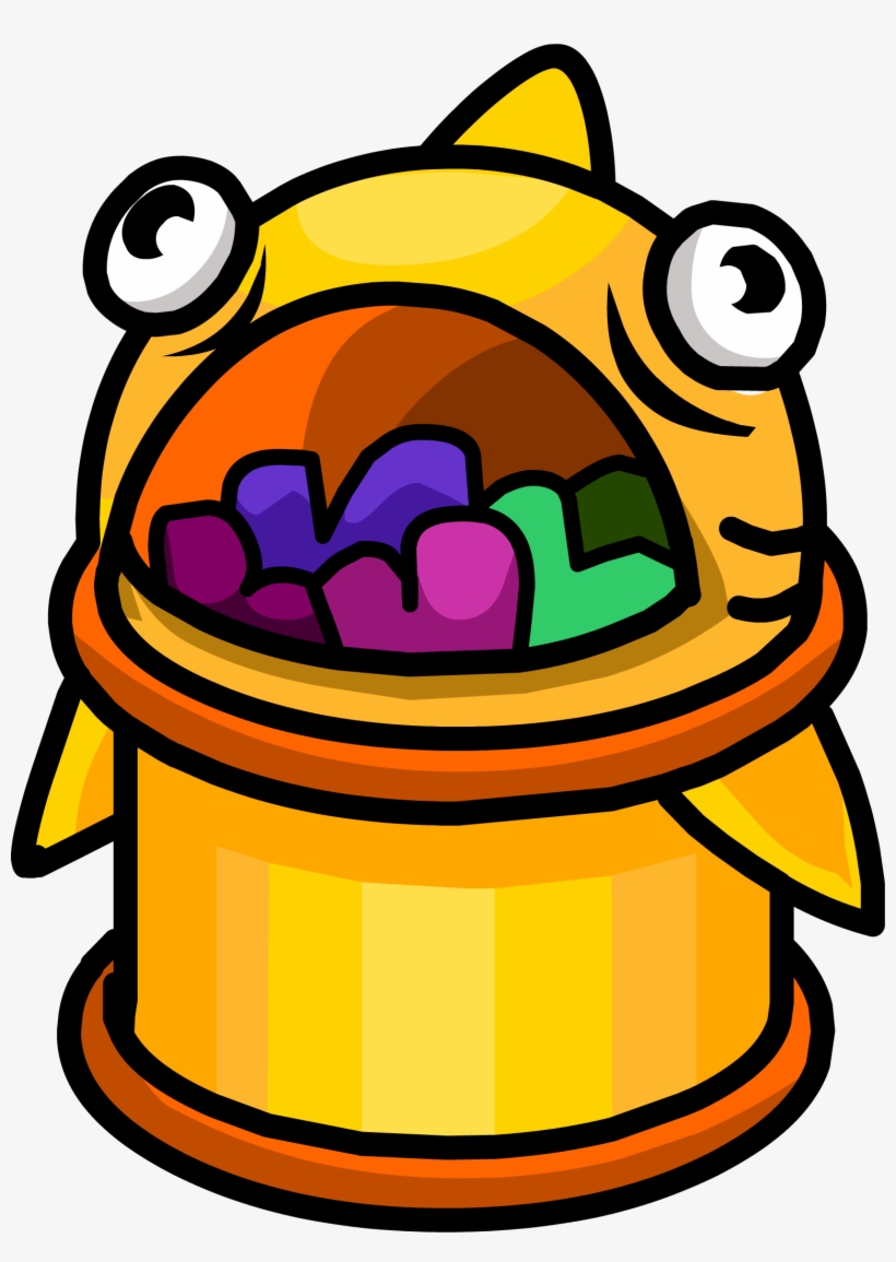 Feed Fluffy Trash - Club Penguin Trash Can, transparent png
