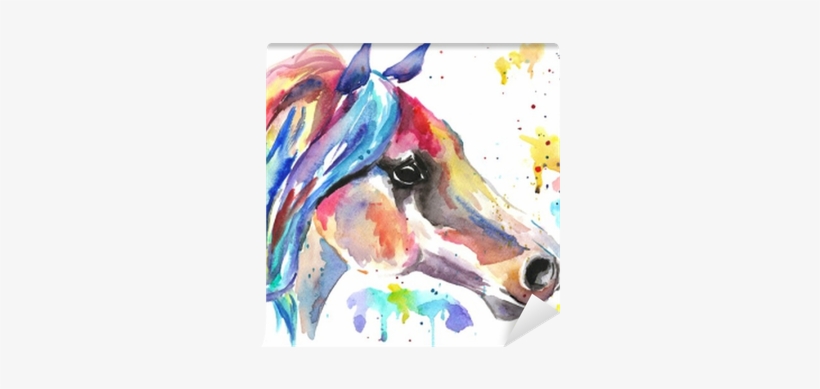 Color Watercolor Illustration - Stickers Cheval En Couleur, transparent png