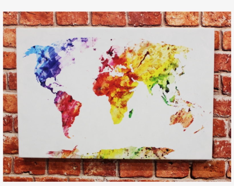 World Map Watercolor Mural, transparent png