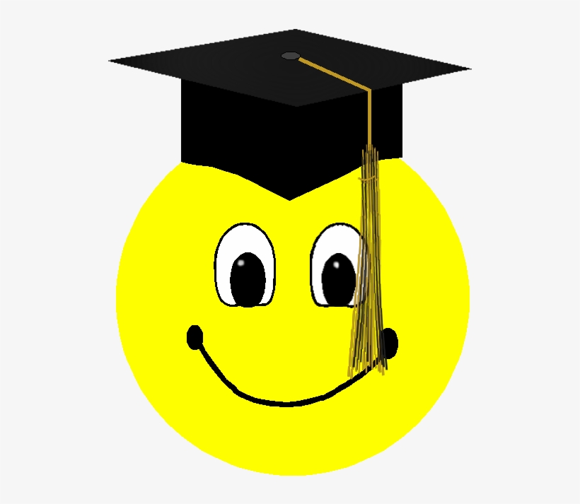 Clip Freeuse Smiley Face - Emojis Con Gorro De Graduacion, transparent png
