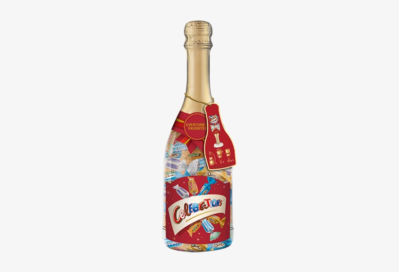Celebrations Champagne Bottle With Mars Chocolate Favorites - Mars Celebrations Chocolate Variety Mix Candy Bars, transparent png