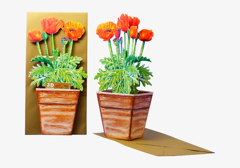 3d Flowers Card, transparent png