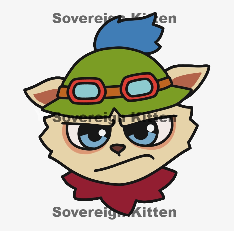 "teemo Is A Trash Champion" - Głowa Kota Co Ja Pacze, transparent png