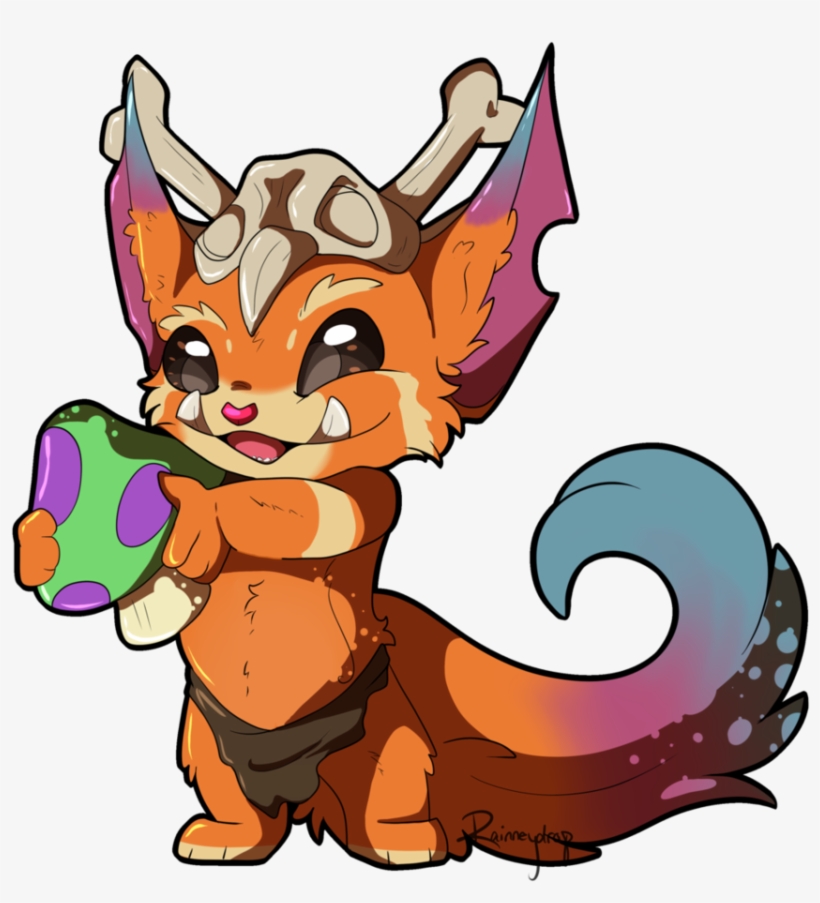 Super Gute Gnar With A Teemo Mushroom By - League Of Legends Chibi Gnar, transparent png