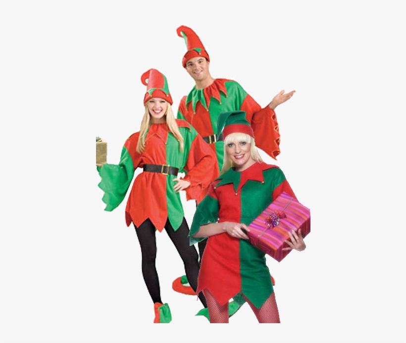Santa Costumes - Santas Elves In Png, transparent png