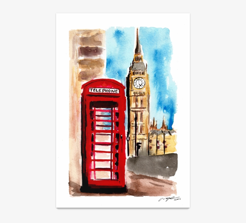 Poster Big Ben Aquarela De Nayara Oliveirana - Big Ben, transparent png