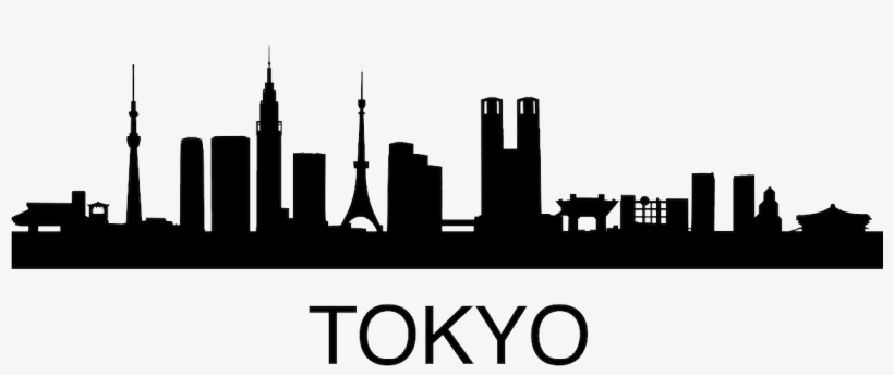 Tokyo Png Pic - Tokyo Skyline Black And White, transparent png