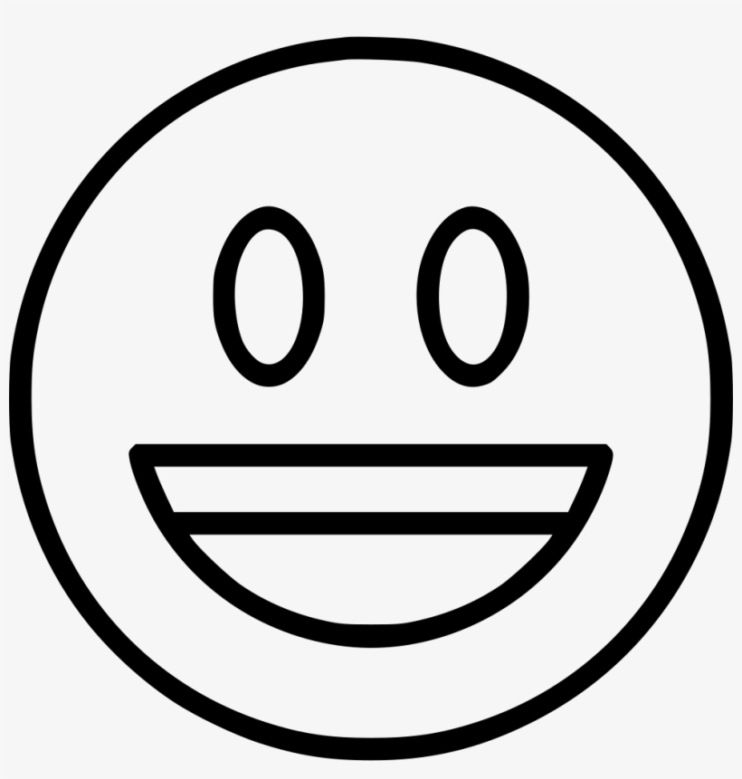 Smiling With Open Mouth Comments - Smiley Face With Open Mouth Black And White, transparent png