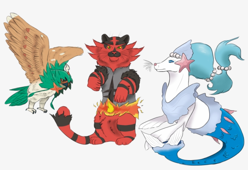 Here We Have Decidueye, Incineroar And Primarina From - Decidueye Incineroar And Primarina, transparent png