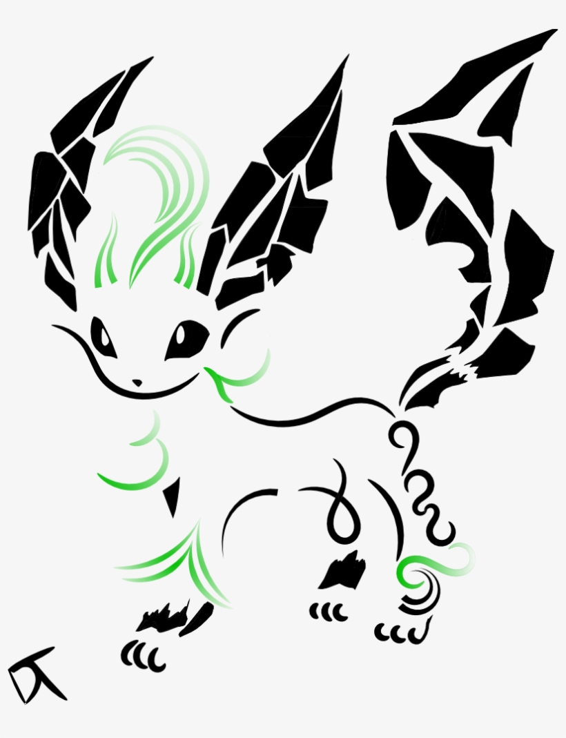 Tribal Leafeon By Shadowy-skies - Arcanine, transparent png