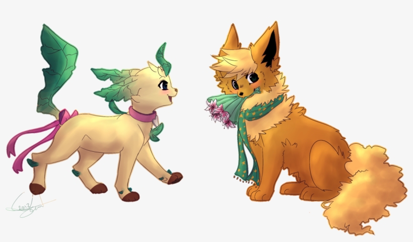 Flareon X Leafeon - Leafeon X Flareon, transparent png