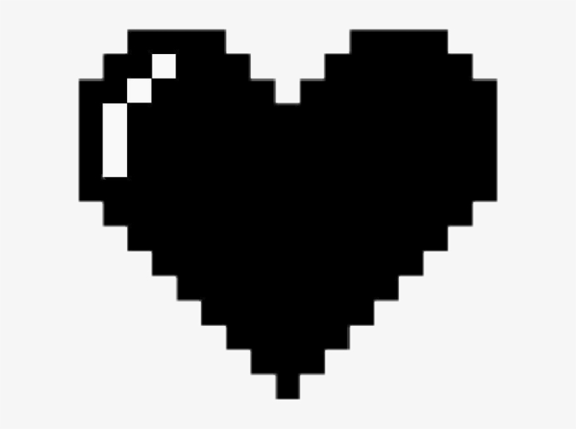 Heart Black Dark Heart Minecraft - Black 8 Bit Heart, transparent png