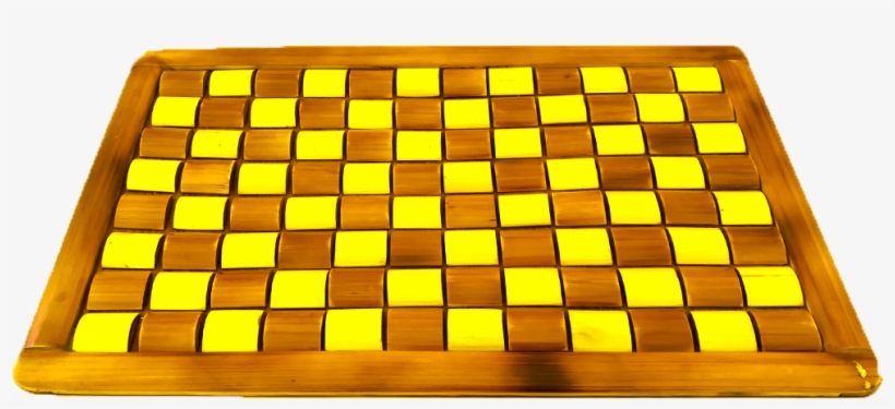Chess Board Patterned Foot Mat In Yellow And Brown - Yellow, transparent png