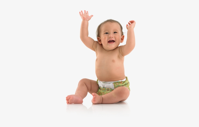 How To Fold A Prefold Diaper - Baby In Diaper Png, transparent png