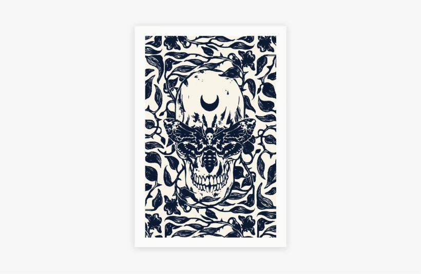 Image Free Stock Drawing Forest Skull - Skull Moth Tote Bag: Funny Tote Bag Oth, Skeleton Illustration,, transparent png