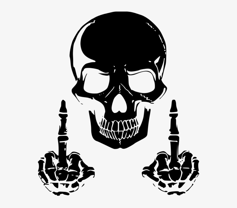 Skull Clipart Wicked - Skulls With Middle Fingers, transparent png