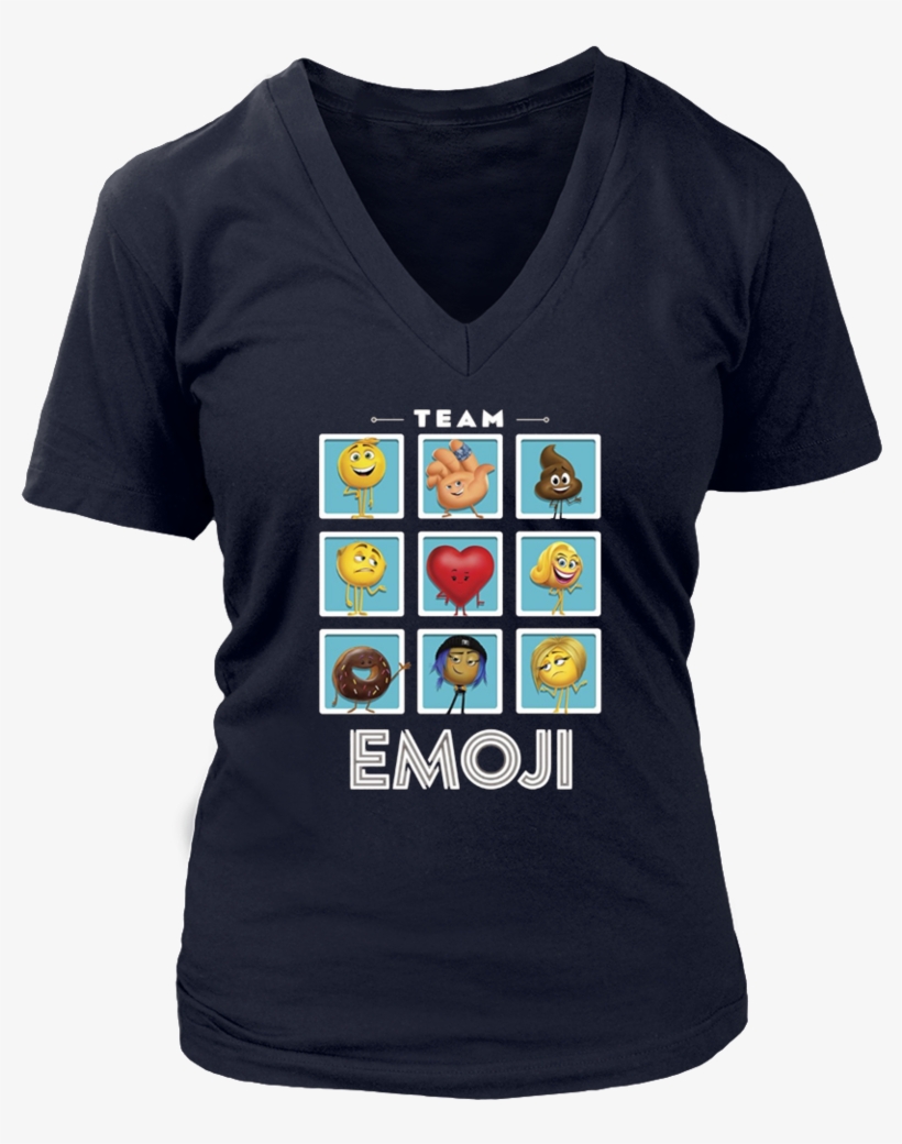 The Emoji Movie Team Emoji Panels Graphic T-shirt - Grab Em By The ... (ladies) - District Womens V-neck, transparent png