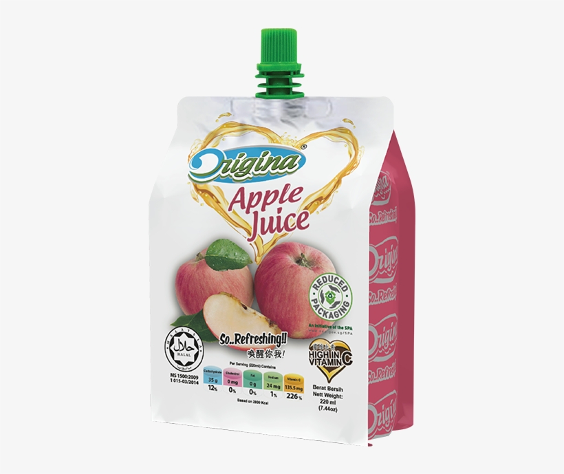 Jocom001 04 Origina Apple Juice 220ml - Halal Food, transparent png