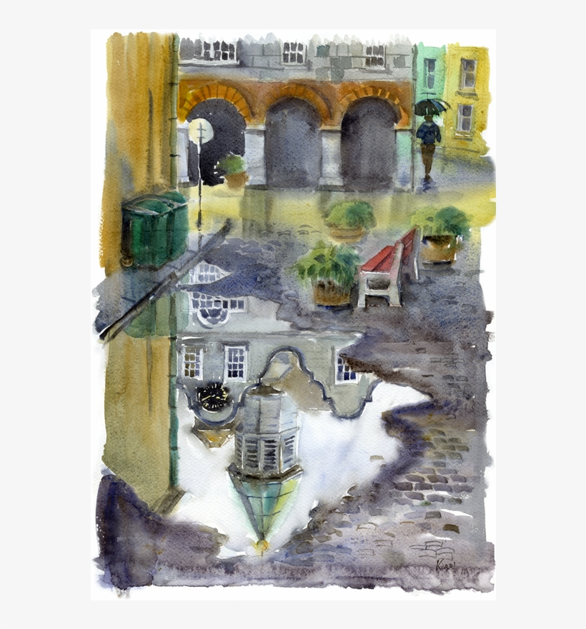 Kinsale After The Rain Original Watercolour - Watercolor Painting, transparent png