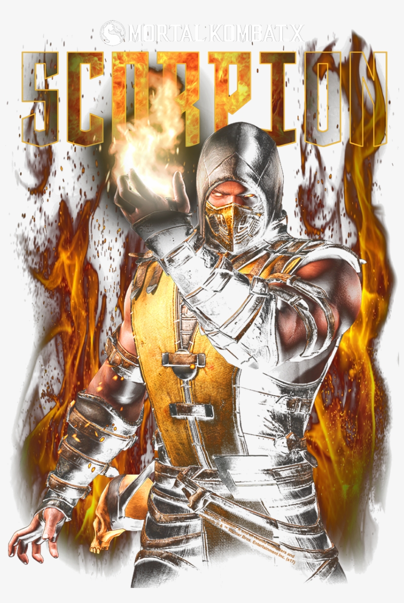 Mortal Kombat Scorpion Men's Ringer T-shirt - Mortal Kombat, transparent png