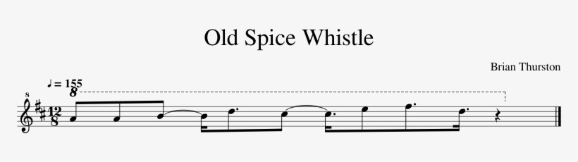 Old Spice Whistle Sheet Music Composed By Brian Thurston - Old Spice Whistle Piano Sheet Music, transparent png