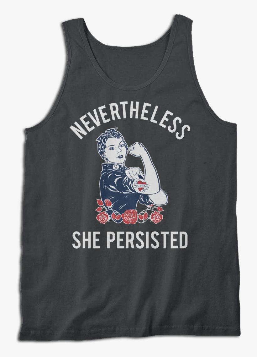 Nevertheless She Persisted Rosie The Riveter T Shirt - Thin Blue Line, transparent png