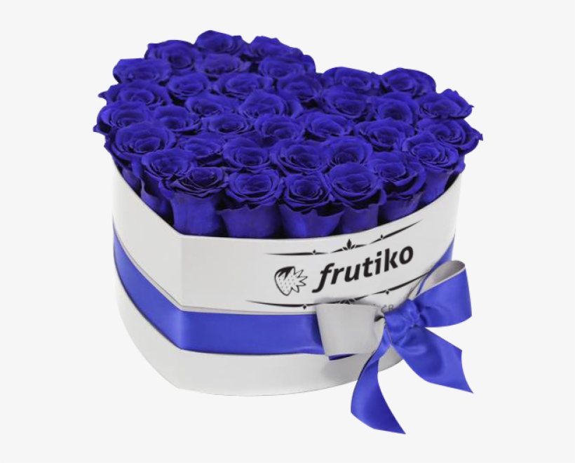 Blue Roses White Heart Box - Heart Box Blue Roses, transparent png