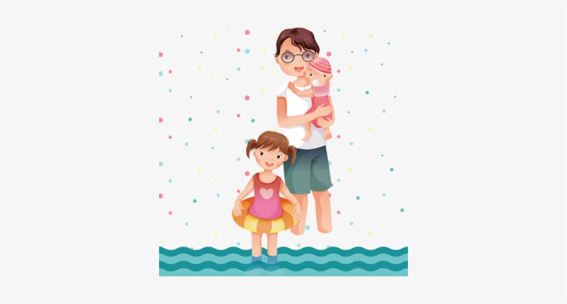 Cartoon Color Hand Painted Baby Parents Creative Material, - Child, transparent png