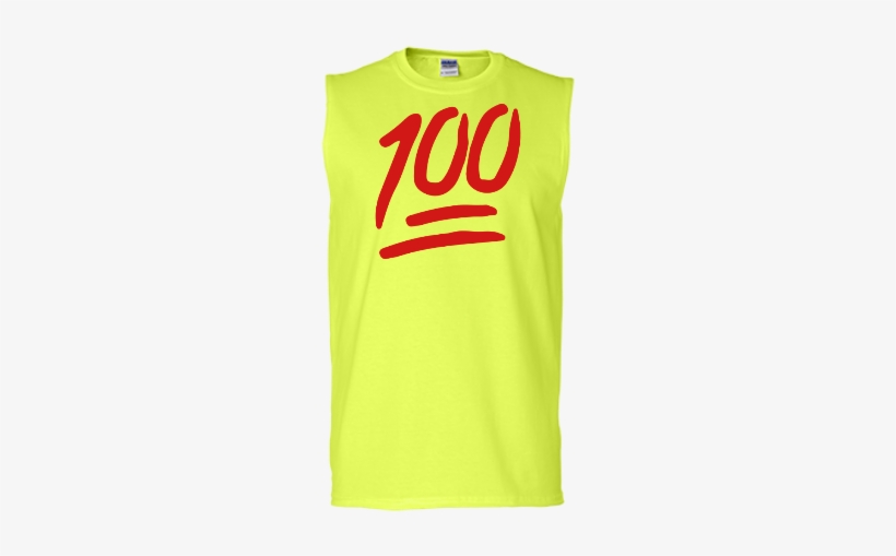 100 Emoji - Sleeveless T-shirt - Super Sale - 100 Percent Emoji - Silver Glass Pendant, transparent png