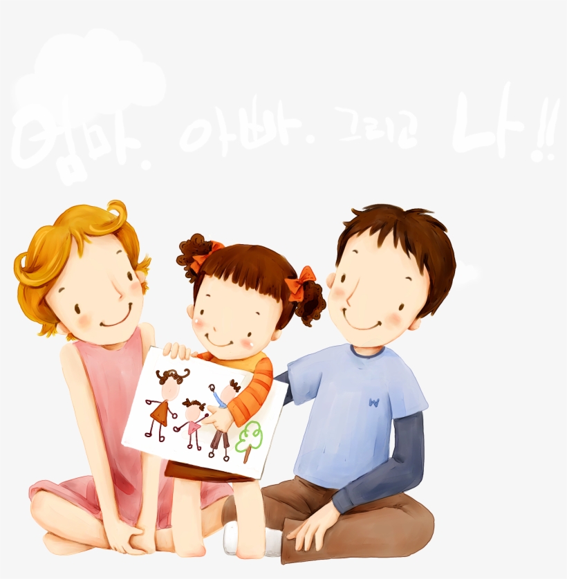 Child Family Mother Father Cartoon Transprent Png - Family Drawing, transparent png