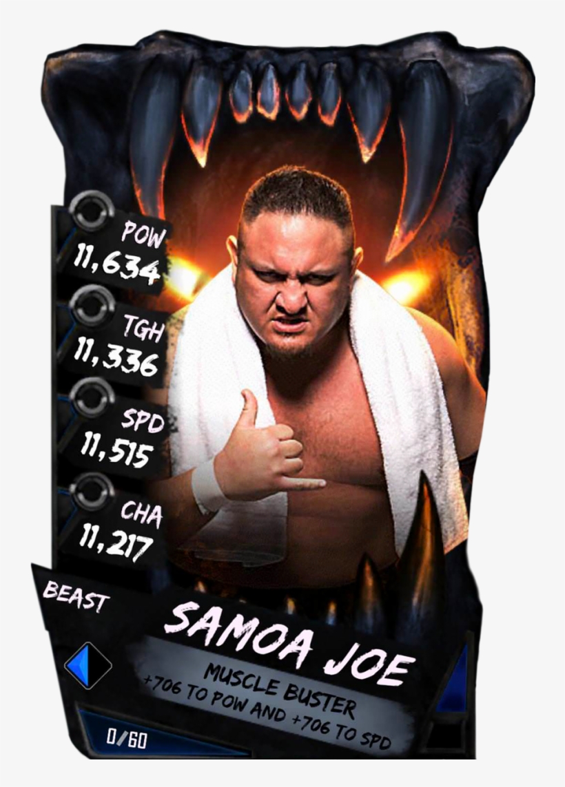 Samoajoe S4 16 Beast - Wwe Supercard Beast Cards, transparent png