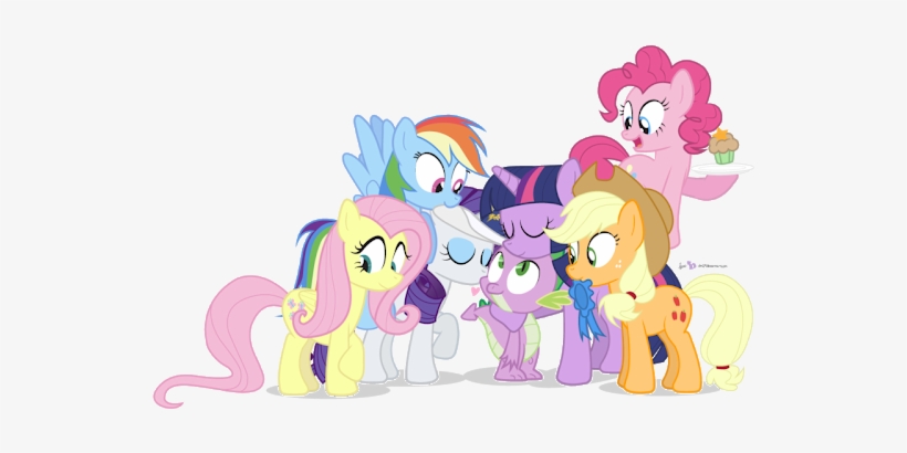 Spike And The Mane 6, transparent png